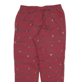 CHAMPION Womens Joggers Red & Black All Over Logo Slim Tapered XL W30 L28