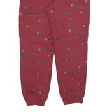 CHAMPION Womens Joggers Red & Black All Over Logo Slim Tapered XL W30 L28