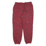 CHAMPION Womens Joggers Red & Black All Over Logo Slim Tapered XL W30 L28