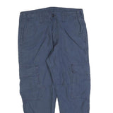 CARHARTT Mens Slim Blue Cargo Trousers W34 L26 Casual Workwear Zip Closure