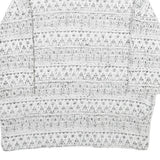 Womens White Black Pattern Cotton Blend Casual XL Woven Jacket Relaxed Fit