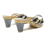 ROBERTO DURVILLE Womens Black Heeled Sandals Leather UK 4 Stylish Open Toe