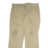 CARHARTT Mens Relaxed Beige Cotton Blend Workwear Trousers W40 L34 Durable Zip