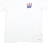 ADIDAS Mens White & Red Graphic T-Shirt L Short Sleeve Crew Neck Sports
