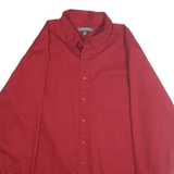 CROFT & BARROW Mens Red Plain Shirt XL Button Down Collar Casual Wear