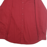 CROFT & BARROW Mens Red Plain Shirt XL Button Down Collar Casual Wear