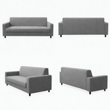 Anyseat 3-Seater Sofa Cover – Plain Gray Style Slipcover for Living Room Chair Protection