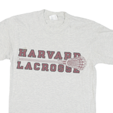 CHAMPION Mens Grey Harvard Lacrosse Graphic T-Shirt S Short Sleeve Crew Neck