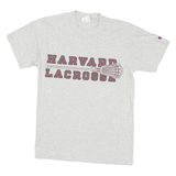 CHAMPION Mens Grey Harvard Lacrosse Graphic T-Shirt S Short Sleeve Crew Neck