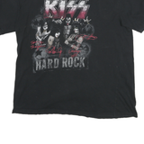 HARD ROCK CAFE Mens Black Kiss Graphic T-Shirt 2XL Short Sleeve Crew Neck Band