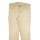 CARHARTT Mens Cotton Blend Beige Relaxed Trousers W40 L32 Workwear Durable Zip