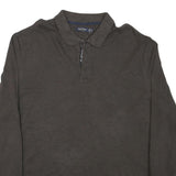 NAUTICA Mens Brown Long Sleeve Plain 2XL Cotton Blend Polo Shirt Classic Fit
