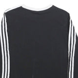 ADIDAS Womens Black & White Long Sleeve T-Shirt UK 16 Crew Neck Sports
