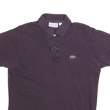 LACOSTE Mens Purple Short Sleeve Plain S Cotton Blend Polo Shirt Classic Fit