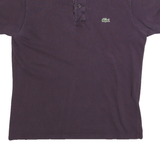 LACOSTE Mens Purple Short Sleeve Plain S Cotton Blend Polo Shirt Classic Fit