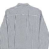 TOMMY HILFIGER Mens Blue & White Check Shirt L Classic Cotton Blend Casual