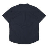 TOMMY HILFIGER Mens Blue Shirt XL Cotton Blend Short Sleeve Casual Button Down
