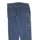 DICKIES Mens Blue Regular Fit Straight Denim Jeans W40 L32 Workwear Zip