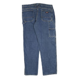DICKIES Mens Blue Regular Fit Straight Denim Jeans W40 L32 Workwear Zip