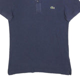 LACOSTE Mens Navy Blue Cotton Blend Short Sleeve Polo Shirt S Classic Fit
