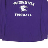 GILDAN Mens Purple Northwestern Football Long Sleeve Crew Neck T-Shirt L Cotton