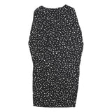 DKNY Womens Black & White Polka Dot Day Dress Polyester Blend Long Sleeve Knee