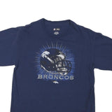 NFL Mens Blue Denver Broncos Graphic T-Shirt M Short Sleeve Crew Neck Football