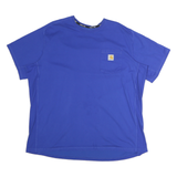 CARHARTT Mens Blue Graphic T-Shirt 2XL Short Sleeve Crew Neck Cotton Pocket