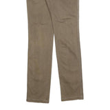 Womens Slim Fit Cotton Blend Khaki Trousers W30 L32 Casual Zip Pockets