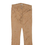 REISS Womens Polyester Blend Slim Trousers W28 L30 Tan Jacquard Floral Pattern