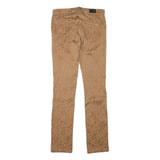 REISS Womens Polyester Blend Slim Trousers W28 L30 Tan Jacquard Floral Pattern