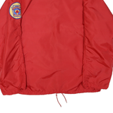 Mens Red Lightweight Nylon Button Jacket L Plain Casual Outerwear