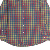 CHAPS Mens Blue & Red Check Shirt L Cotton Classic Button Down Casual