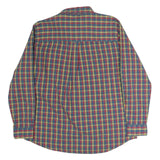 CHAPS Mens Blue & Red Check Shirt L Cotton Classic Button Down Casual