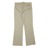 DICKIES Mens Beige Regular Fit Cotton Blend Trousers W34 L32 Workwear Zip