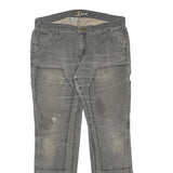 CARHARTT Womens Cotton Blend Grey Slim Slim Fit Straight Leg Trousers W33 L29