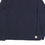 CARHARTT Mens Navy Blue Long Sleeve Crew Neck T-Shirt L Cotton Blend