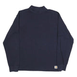 CARHARTT Mens Navy Blue Long Sleeve Crew Neck T-Shirt L Cotton Blend
