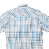 WRANGLER Mens Blue & Grey Check Short Sleeve Shirt M Casual Western Summer