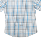 WRANGLER Mens Blue & Grey Check Short Sleeve Shirt M Casual Western Summer