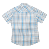 WRANGLER Mens Blue & Grey Check Short Sleeve Shirt M Casual Western Summer