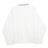 Mens White Polyester Blend Classic Jacket XL Zip Plain Button Collar Pocket
