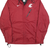 NIKE Mens Red Washington State Windbreaker Jacket S Polyester Zip Hooded Plain