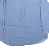 CINTAS Mens Blue Worker Shirt XL Cotton Relaxed Fit Button Up Long Sleeve