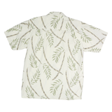 CHEROKEE Mens Cream & Green Printed Cotton Shirt M Casual Summer Short Sleeve