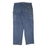 CARHARTT Mens Jeans Blue Regular Loose Denim Medium W38 L34 Workwear Zip