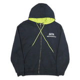 NFL Mens Navy & Lime Seattle Seahawks Full Zip Hoodie L NFL Authentic Cotton