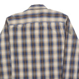TOMMY JEANS Mens Blue Beige Check Shirt L Long Sleeve Cotton Blend Casual Shirt