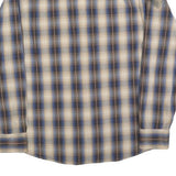 TOMMY JEANS Mens Blue Beige Check Shirt L Long Sleeve Cotton Blend Casual Shirt