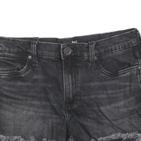 WRANGLER Womens Black Denim Cut-Off Shorts M W30 Frayed Hem Casual Summer